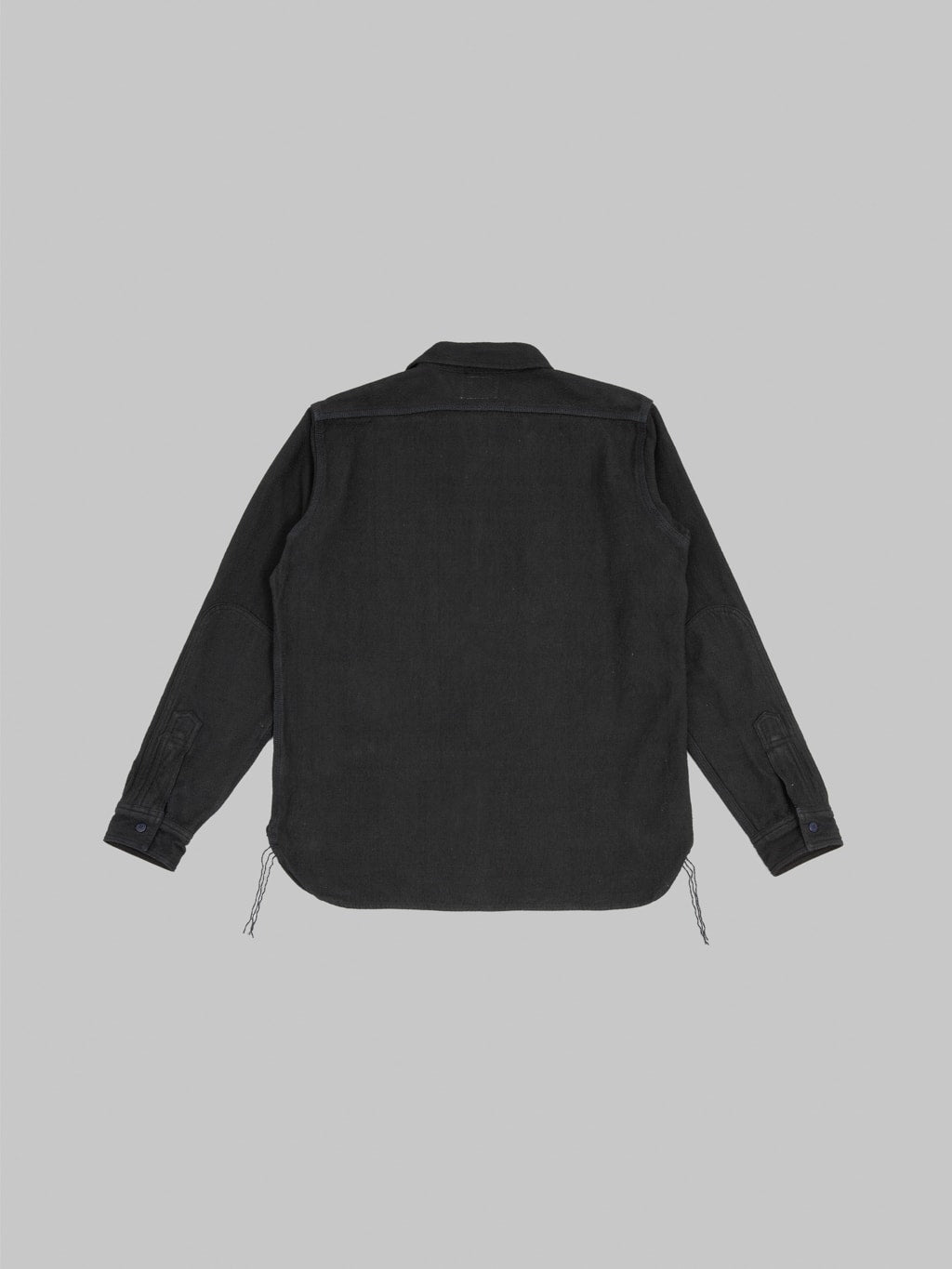 SSN24-01W OVERDYED SASHIKO FLANNEL WORK SHIRT - BLACK