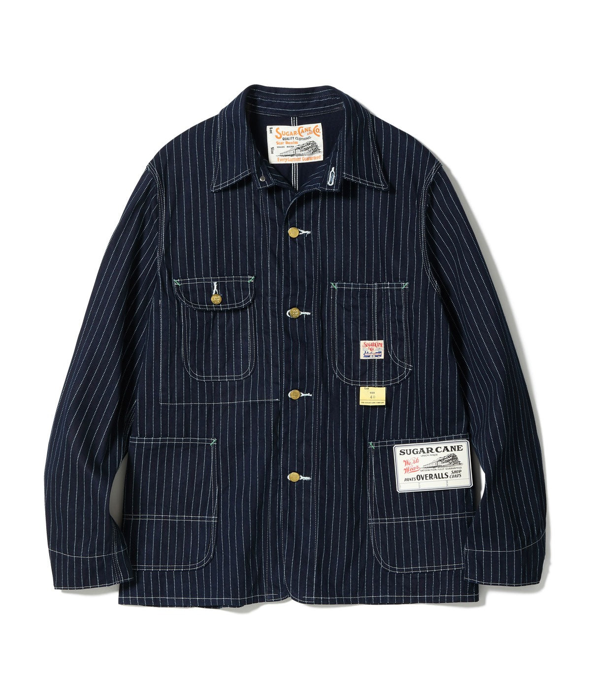 SC15658 9oz. WABASH STRIPE WORK COAT - INDIGO WABASH