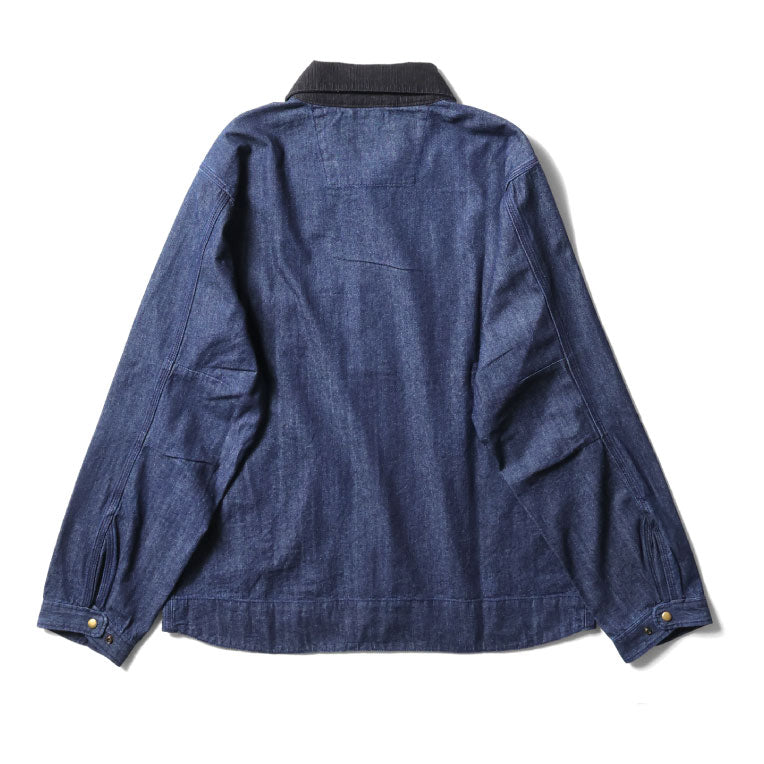 51485 DENIM ZIP WORK JACKET - INDIGO ONE WASH