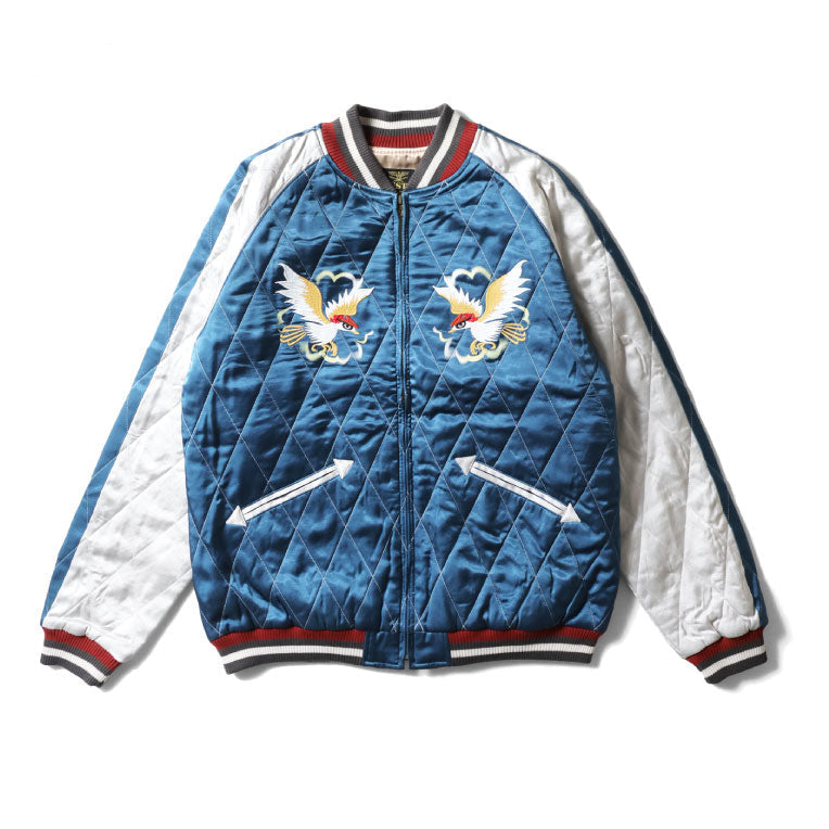 51527 RAYON SOUVENIR JACKET (MAP) - BLUE
