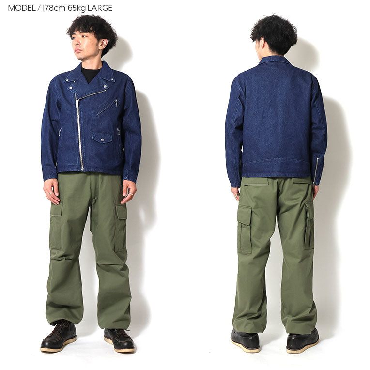 51562 DENIM DOUBLE RIDERS JACKET - INDIGO ONE WASH