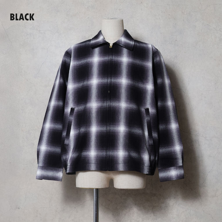 51615 OMBRE CHECK VIYELLA HARRINGTON JACKET - BLACK