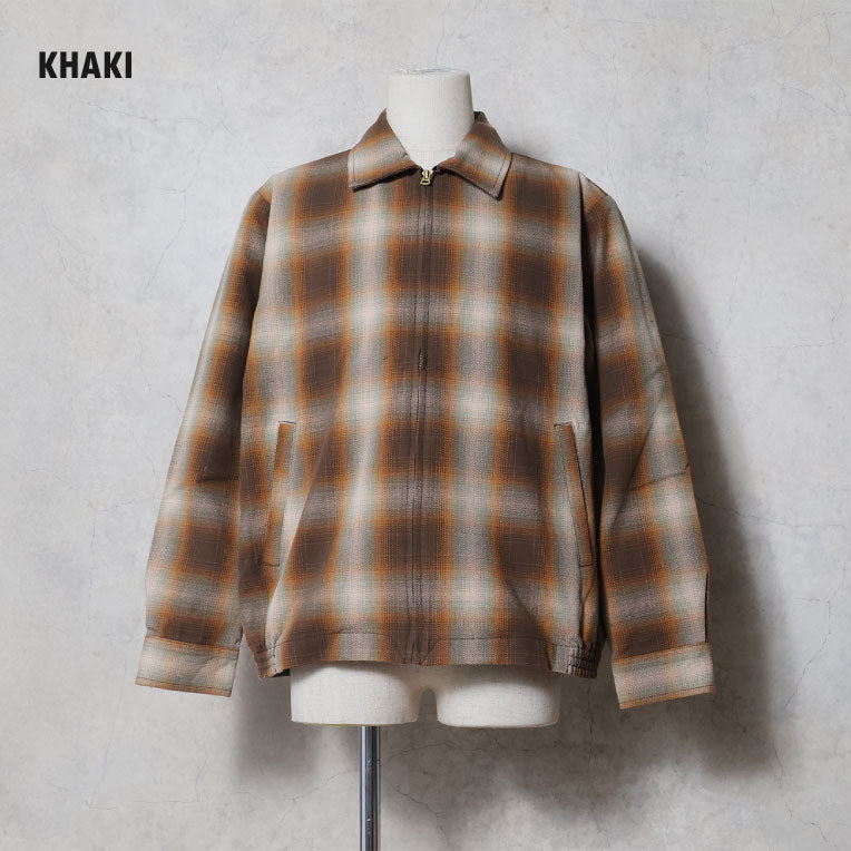 51615 OMBRE CHECK VIYELLA HARRINGTON JACKET - KHAKI