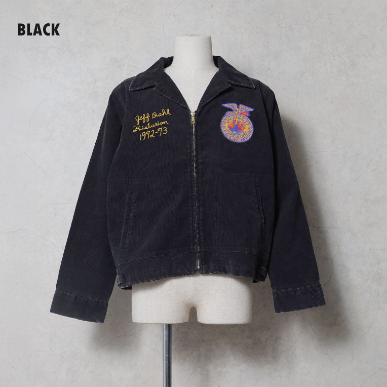 51654 WASHED CORDUROY FFA JACKET (FFA) - BLACK