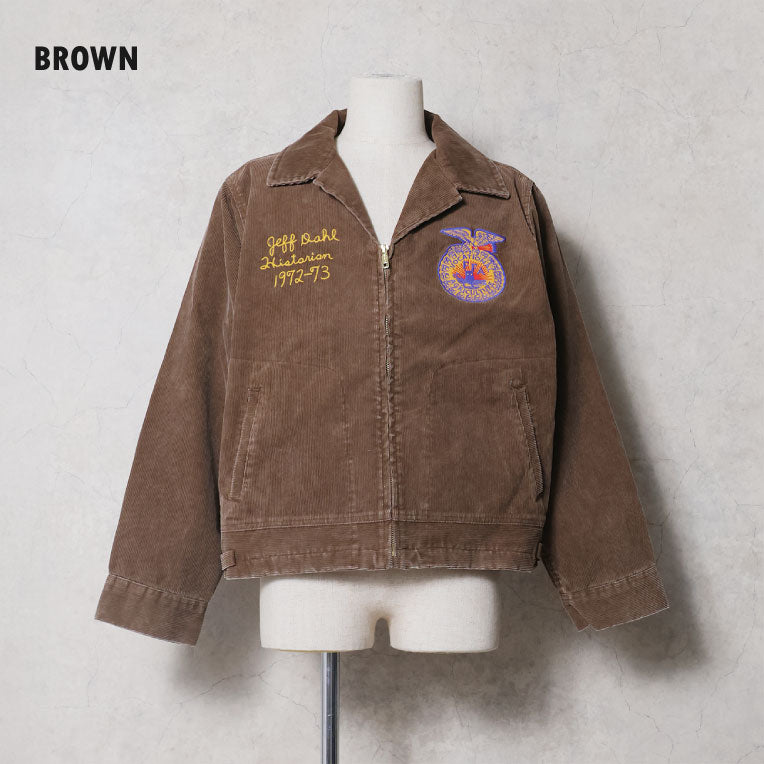 51654 WASHED CORDUROY FFA JACKET (FFA) - BROWN