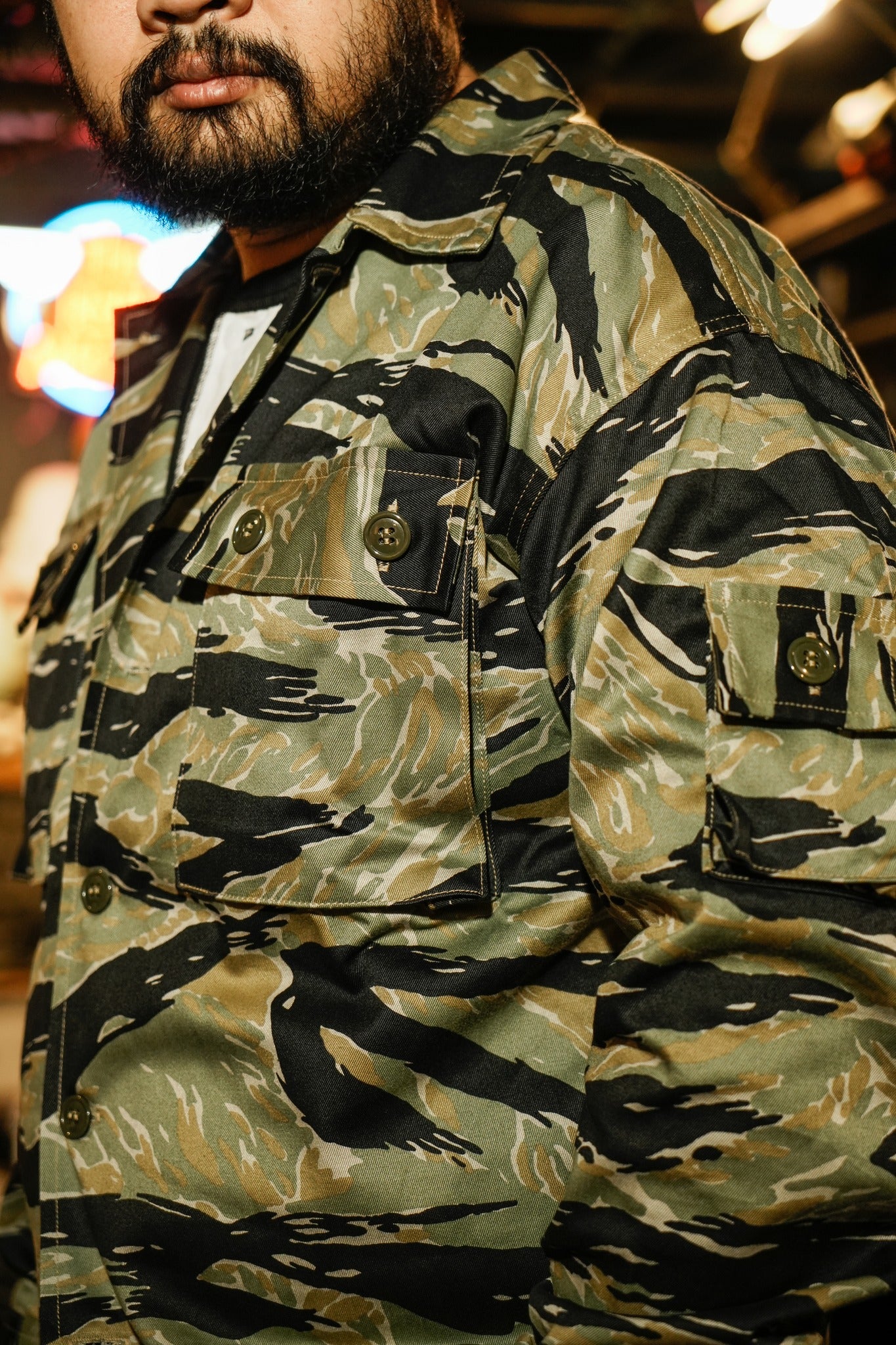 MS25001 TIGER CAMOUFLAGE SHIRT / TADPOLE - GREEN
