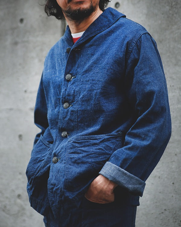 MJ23012 U.S. NAVY DENIM DUNGAREE JUMPER - INDIGO