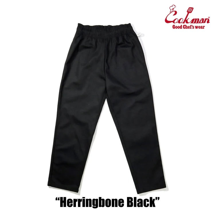 CHEF PANTS HERRINGBONE - BLACK