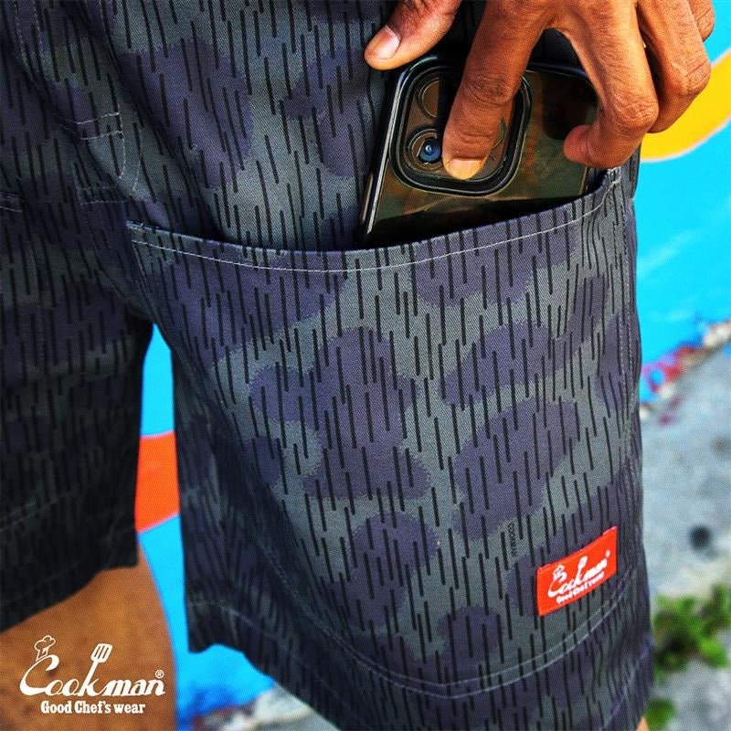 CHEF SHORT PANTS FRONT POCKET - RAINDROP CAMO GRAY