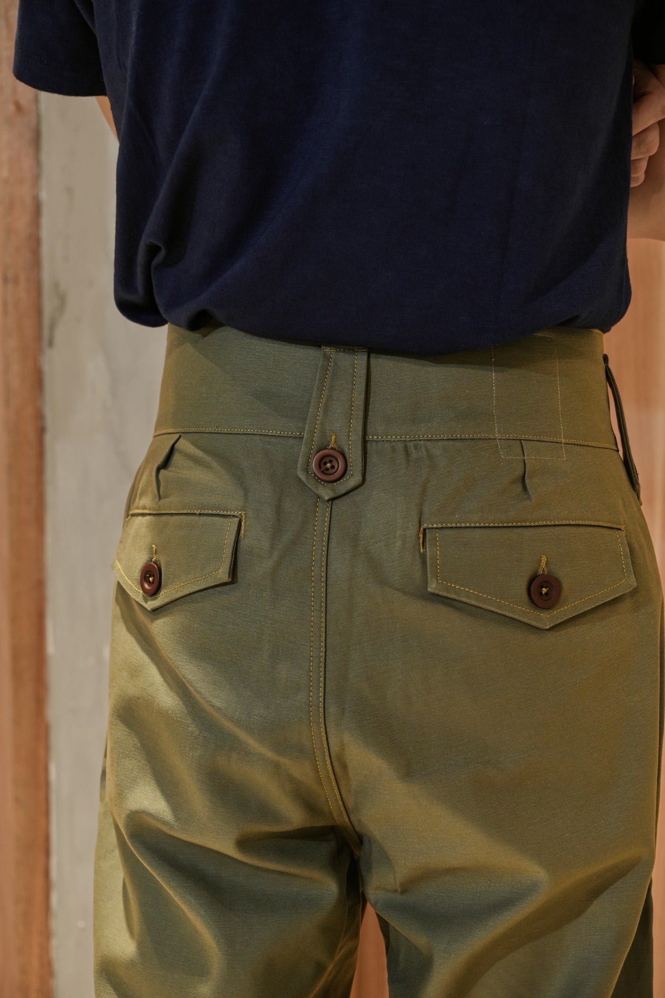 40's British Military Trousers - OLIVE REVERSED