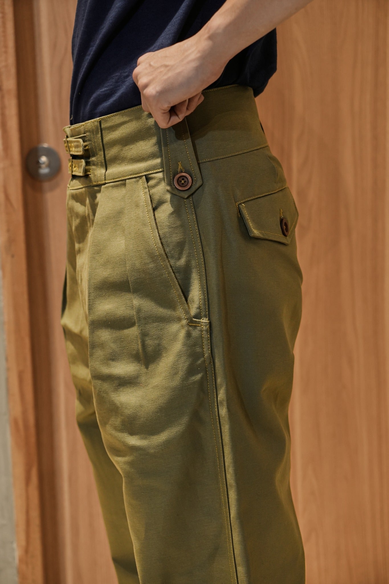 40's British Military Trousers - OLIVE REVERSED
