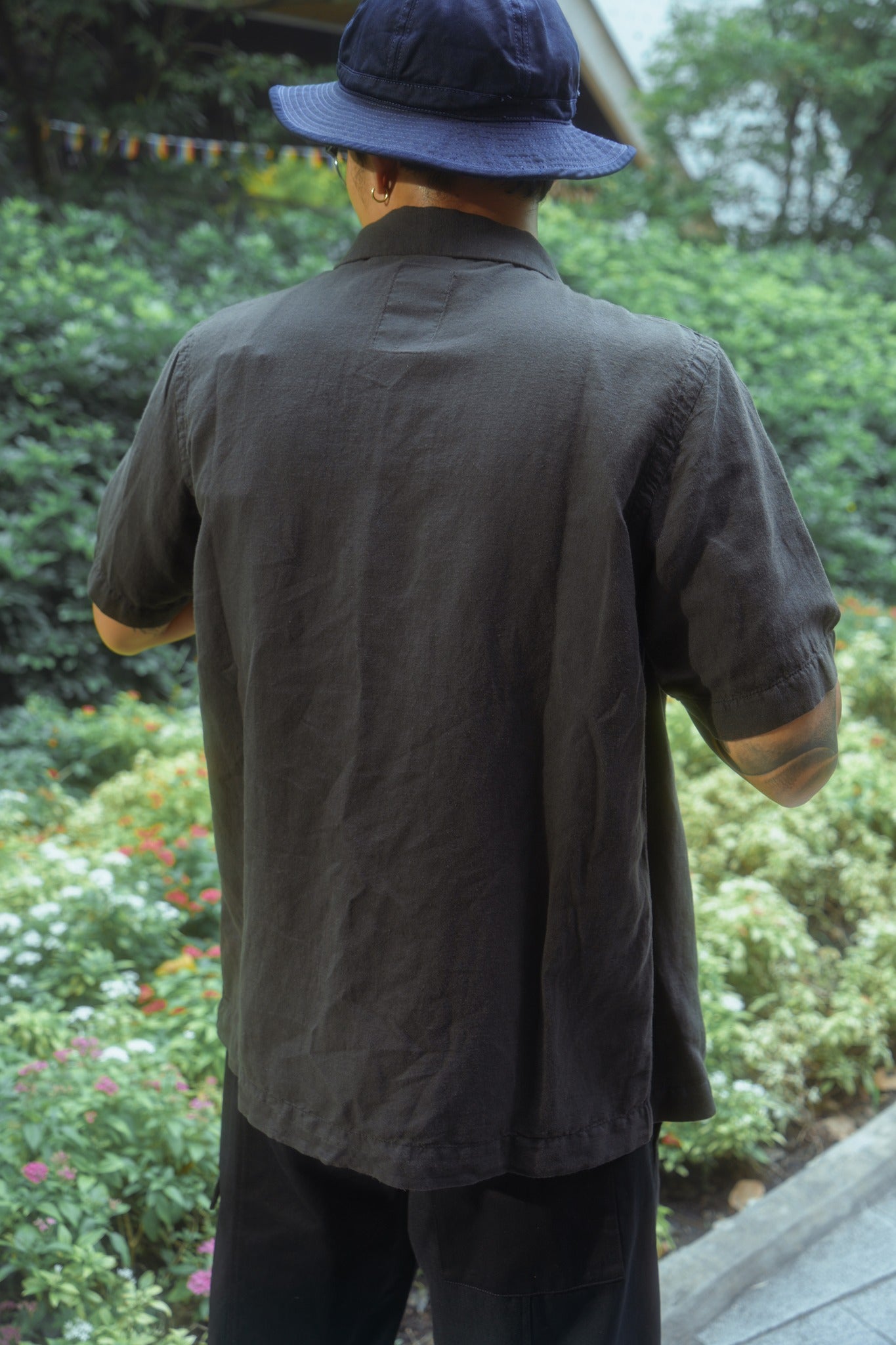 5211 HEMP CAMP COLLAR SHIRT - BLACK