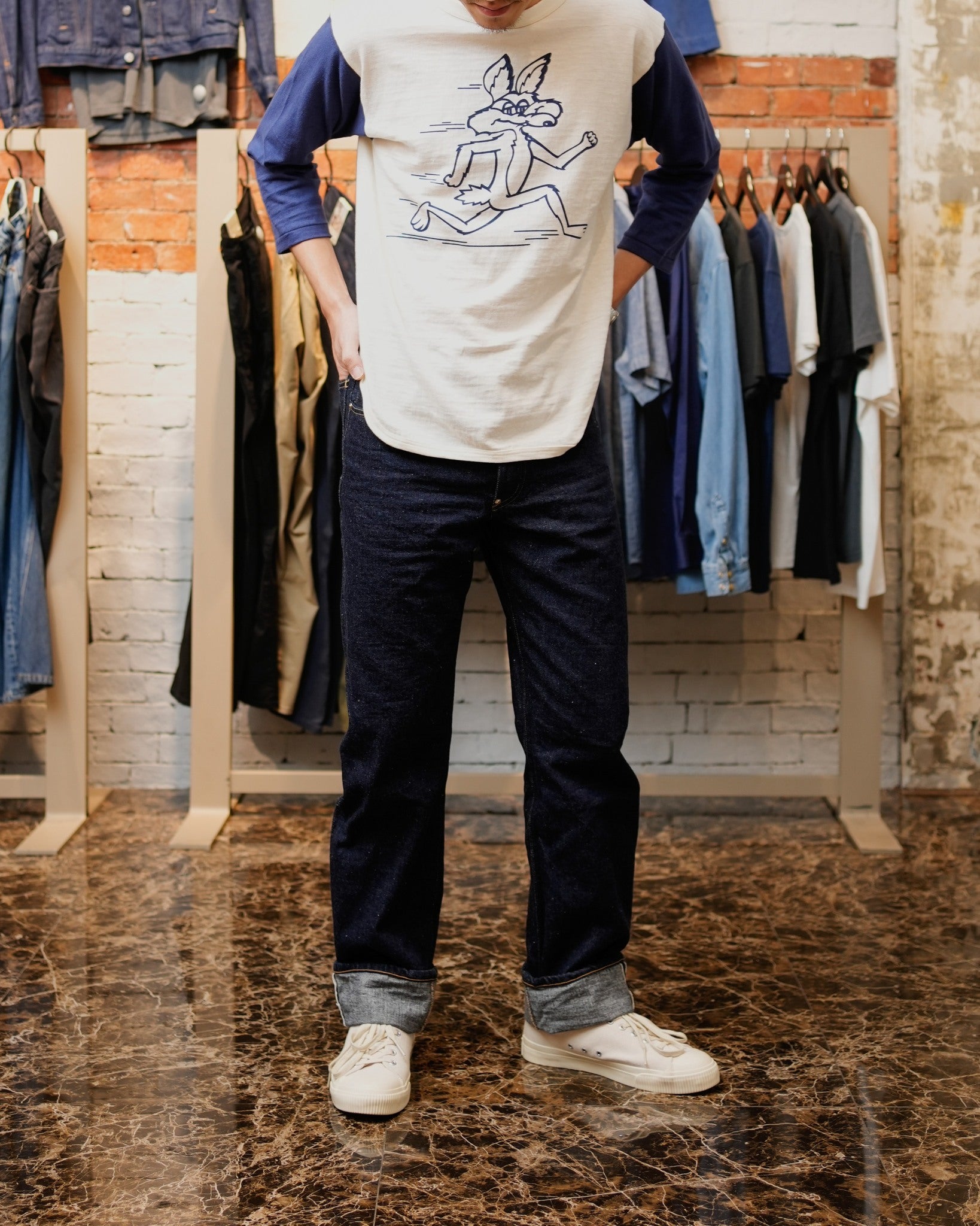 1010 DSB OFFSET LOOP COWBOY PANTS(WW II MODEL) - INDIGO