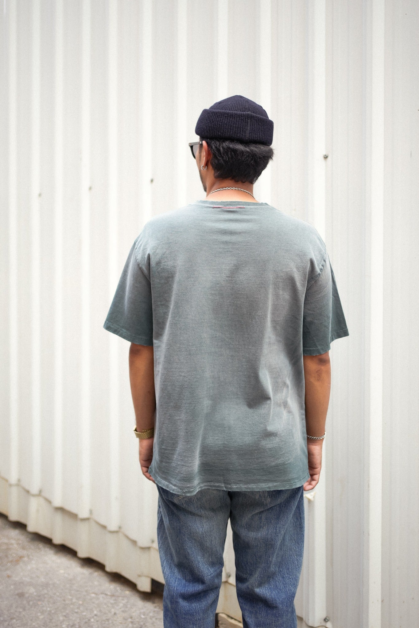 OVERSIZE CROP TEE S/S - AGED EMERALD GREEN