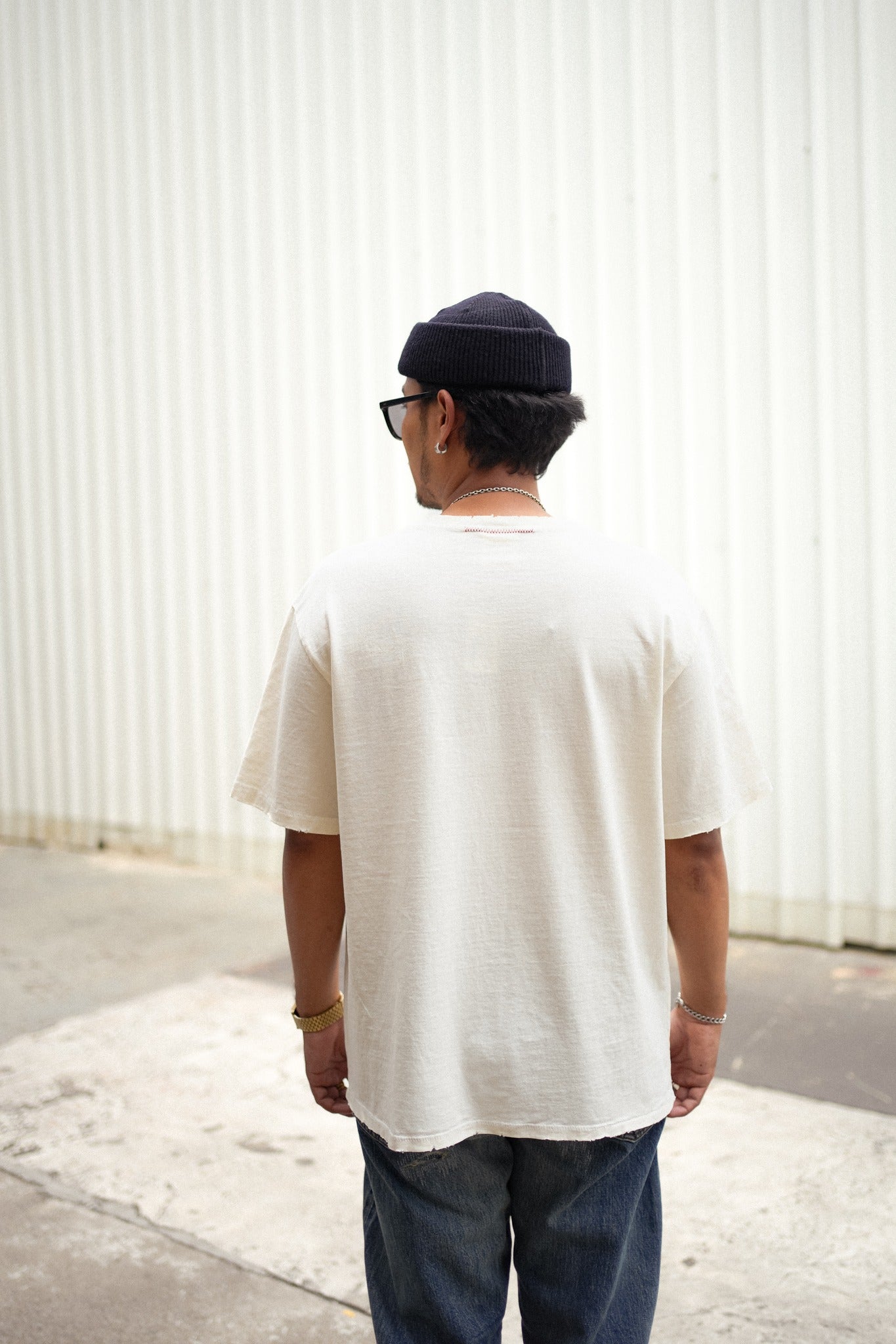 OVERSIZE CROP TEE S/S - AGED CREAM