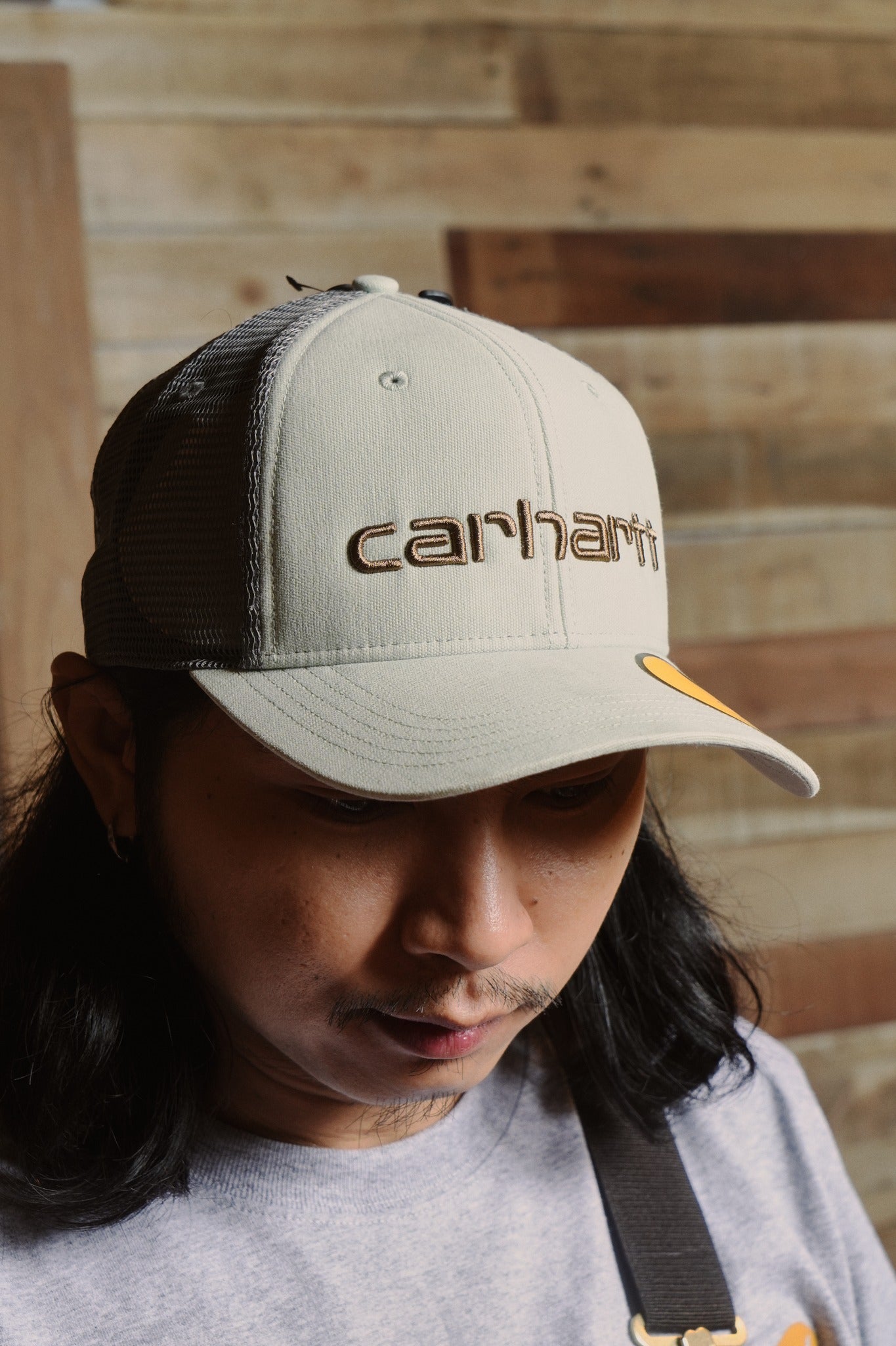 CANVAS MESH-BACK LOGO GRAPHIC CAP - SAGE