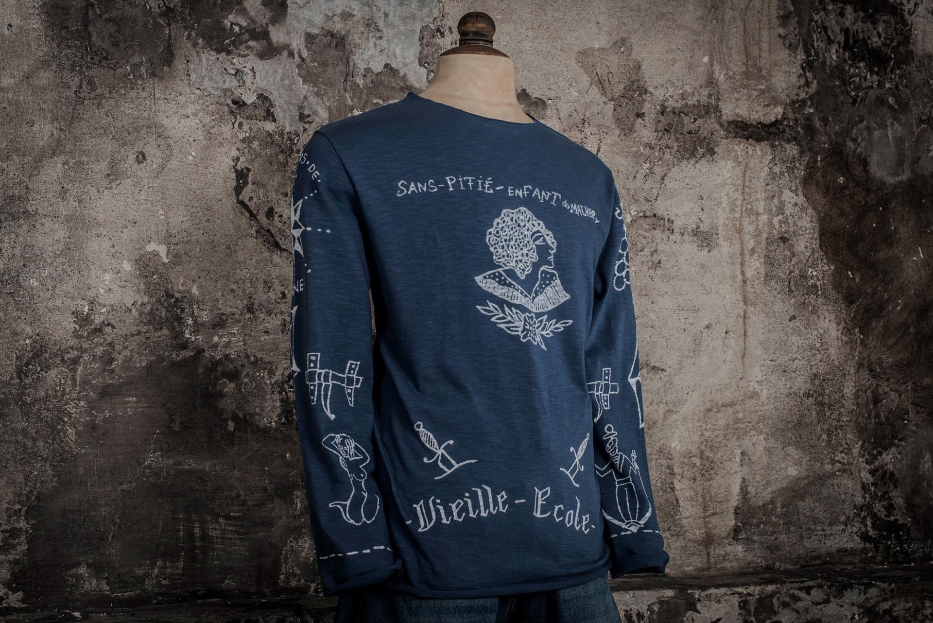 MARINIERE BOUSILLE - VIEILLE ECOLE - NAVY/WHITE