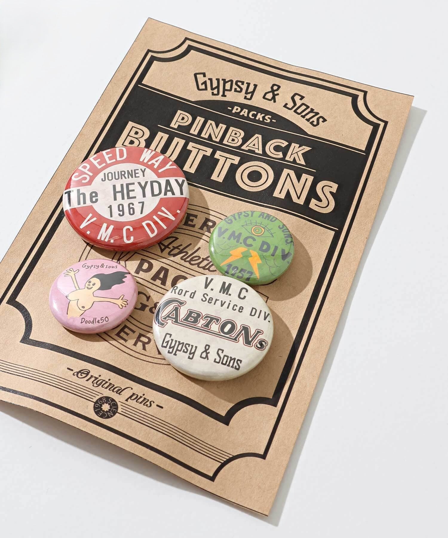 GS2449996 PINBACK BUTTONS(4PCS/SET2 ) - NO COLOR