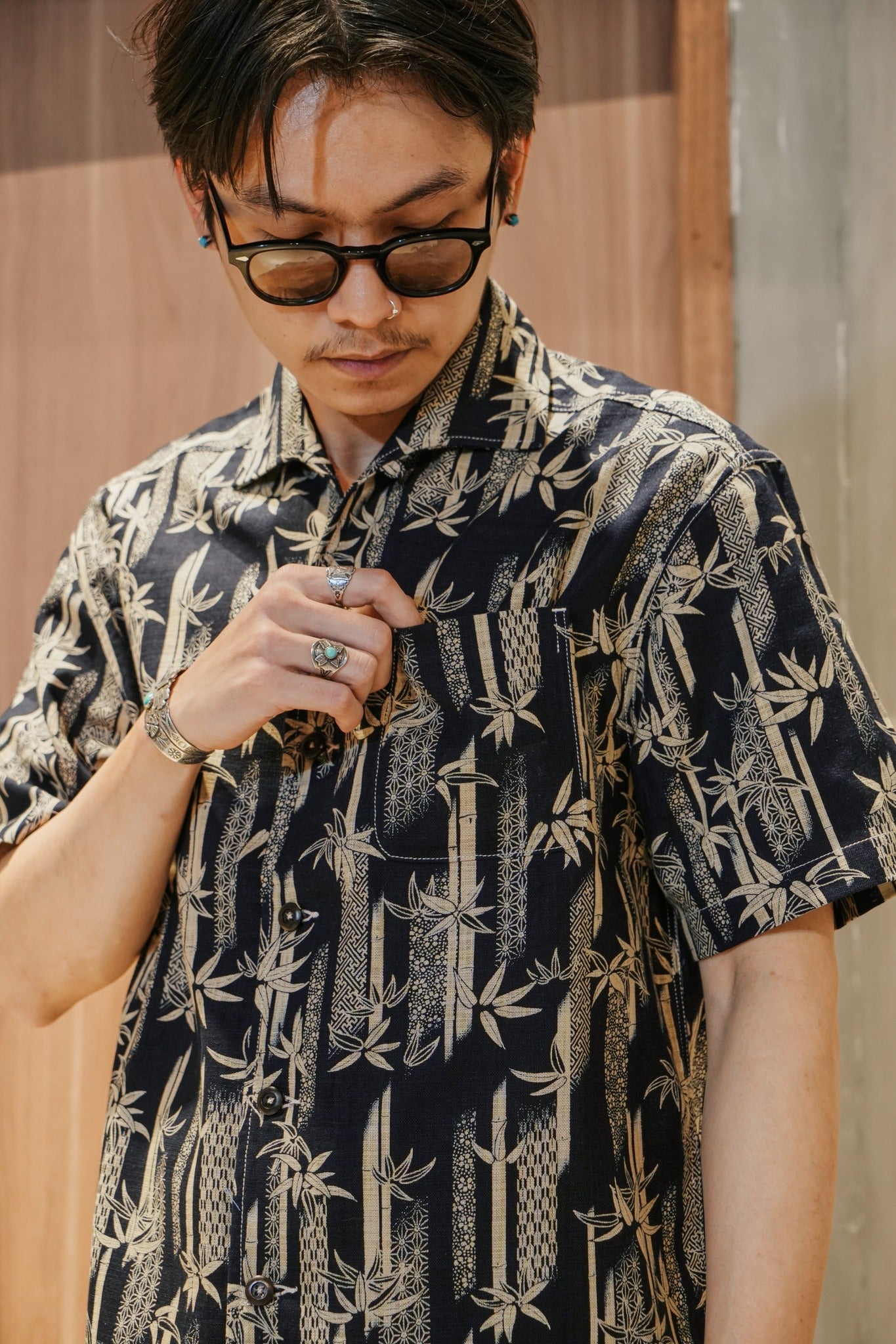 Bamboo Aloha shirt - Homespun multi
