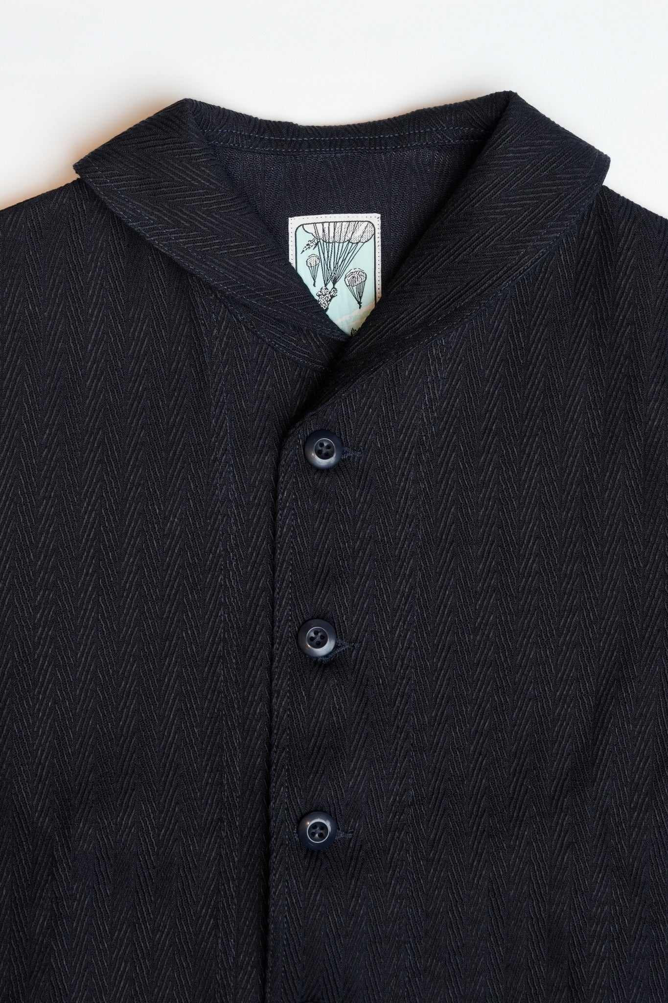 SHAWL COLLAR JACKET - KUROKI INDIGO HBT