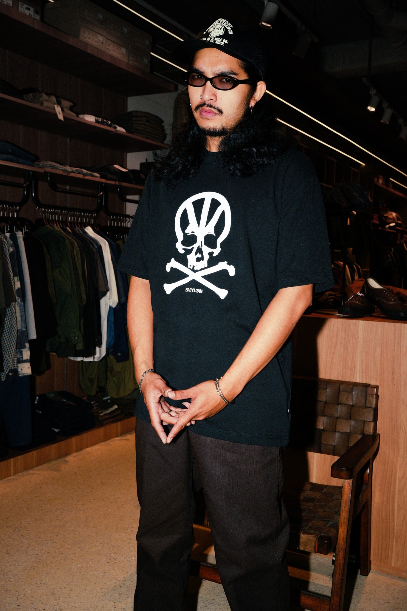 CROSS BONES TEE S/S - BLACK