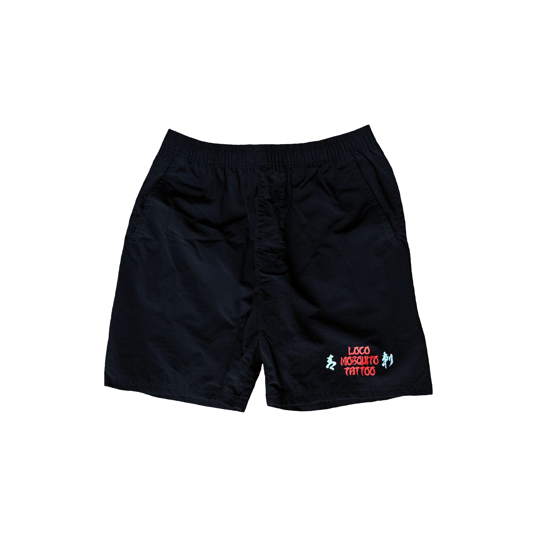 L. MOSQUITO TATTOO SHORTS - BLACK