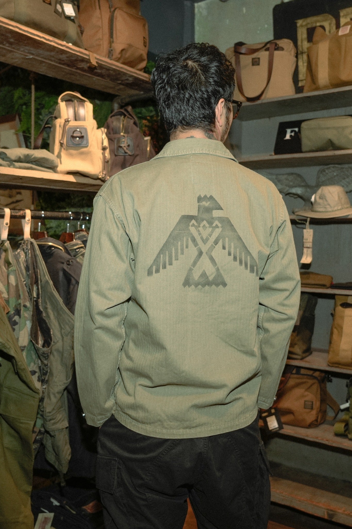 HBT P-43 TYPE STONE-WASH STENCILED JACKET TYPE 2 - GREEN
