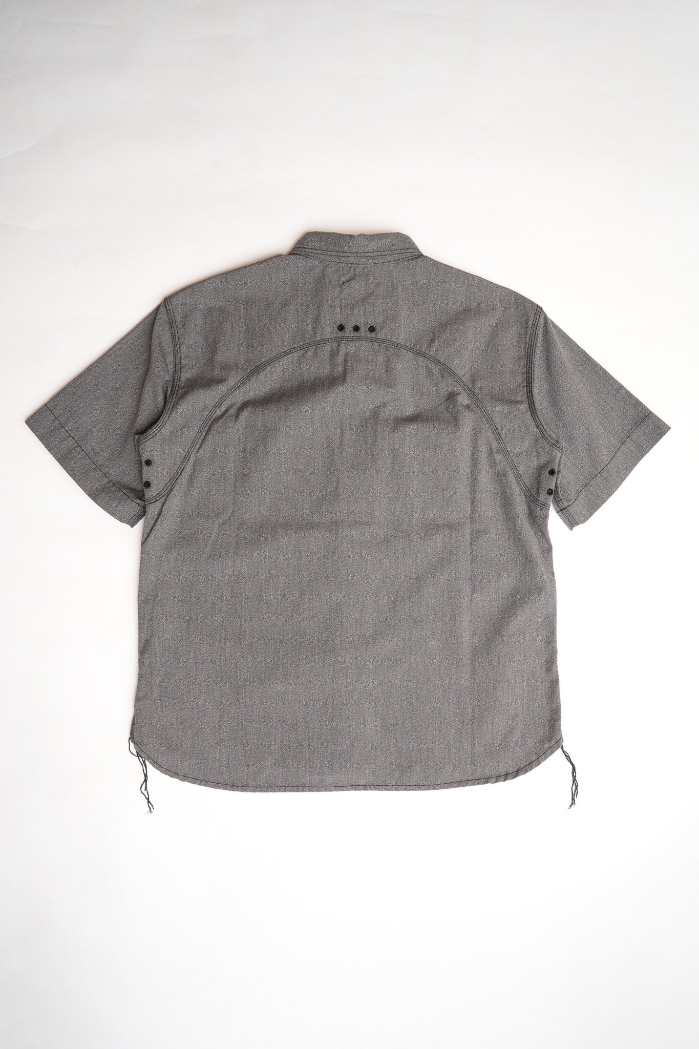 COTTON BLACK SHAMBRAY WORK SHIRT - BLACK
