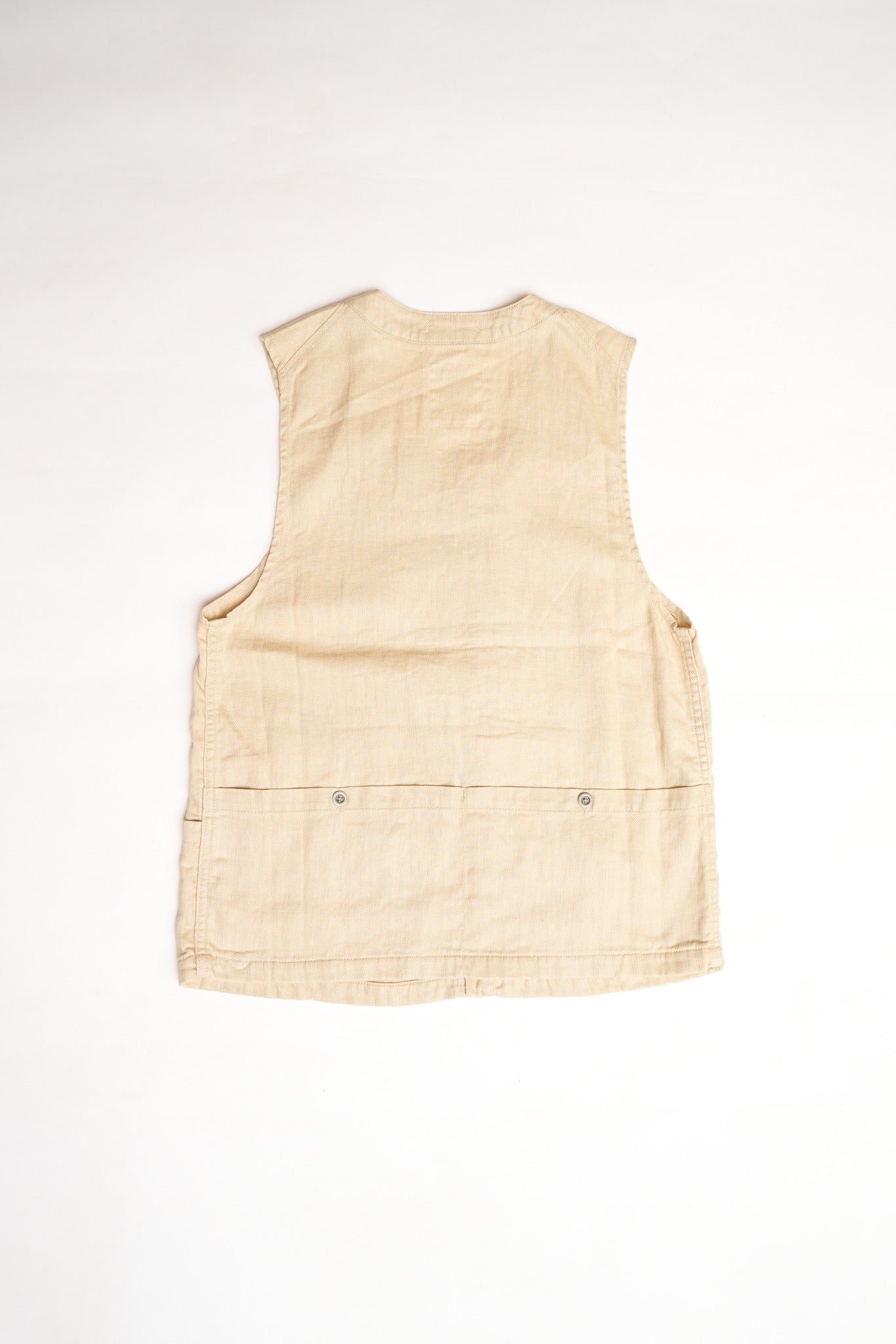 LINEN VINTAGE TOOL POCKET VEST - WHITE
