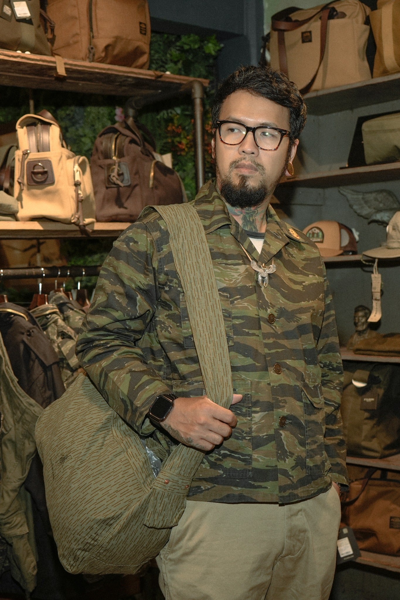 GERMAN RAIN DROP CAMO REMAKE NEWSPAPER BAG - VINTAGE