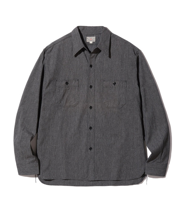 BR26082 COTTON COVERT WORK SHIRT - BLACK