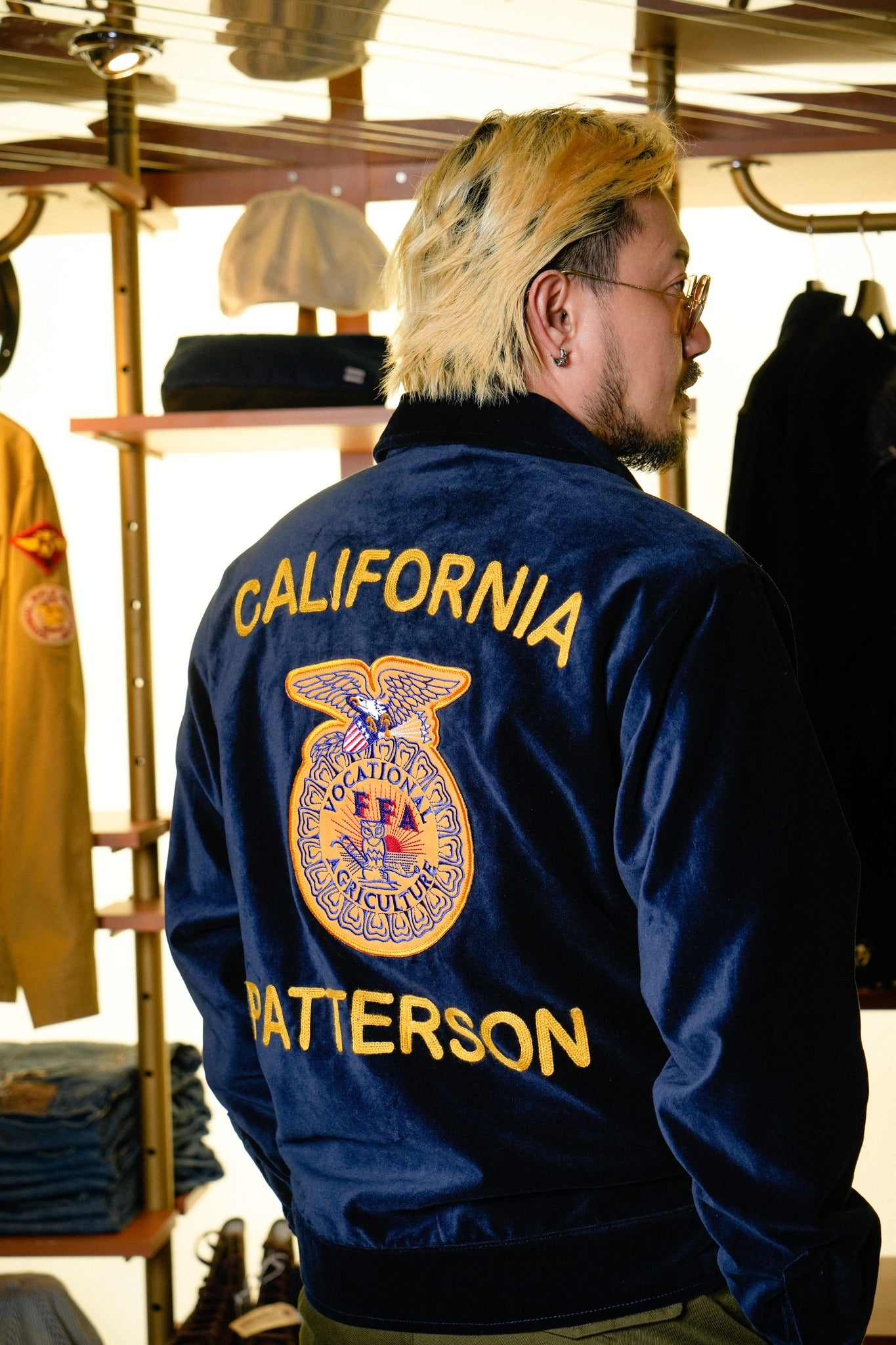 51509 COTTON VELVETEEN FFA JACKET - NAVY