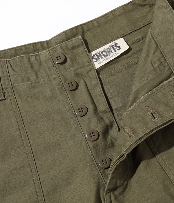 BR51735 TROUSERS, MEN'S, COTTON SATEEN OLIVE GREEN QM SHADE 107, TYPE Ⅰ, CLASS SHORTS - OLIVE