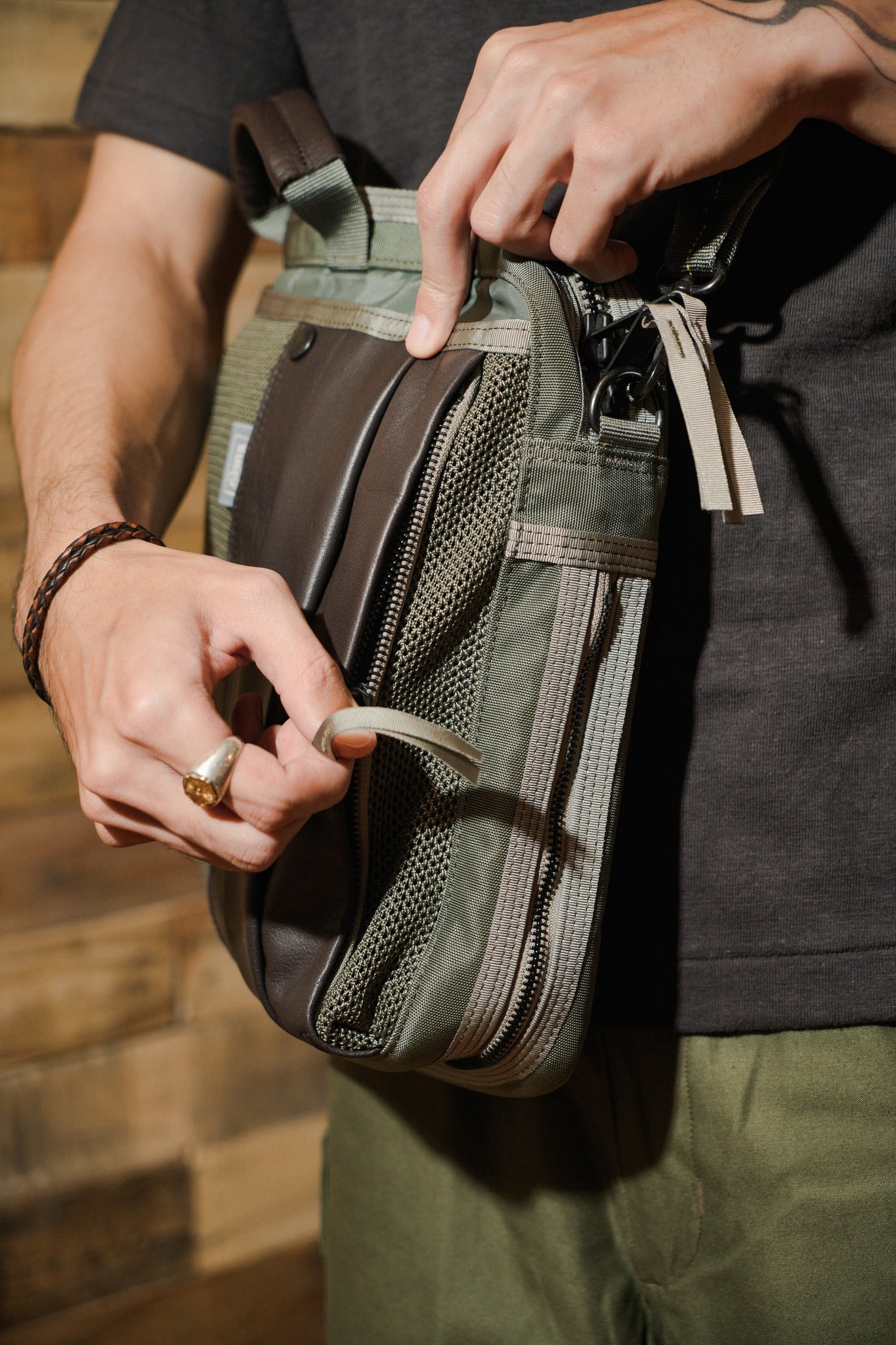 HC-0110 CUSTOM Business Brief Type Super Nylon - SAGE GREEN