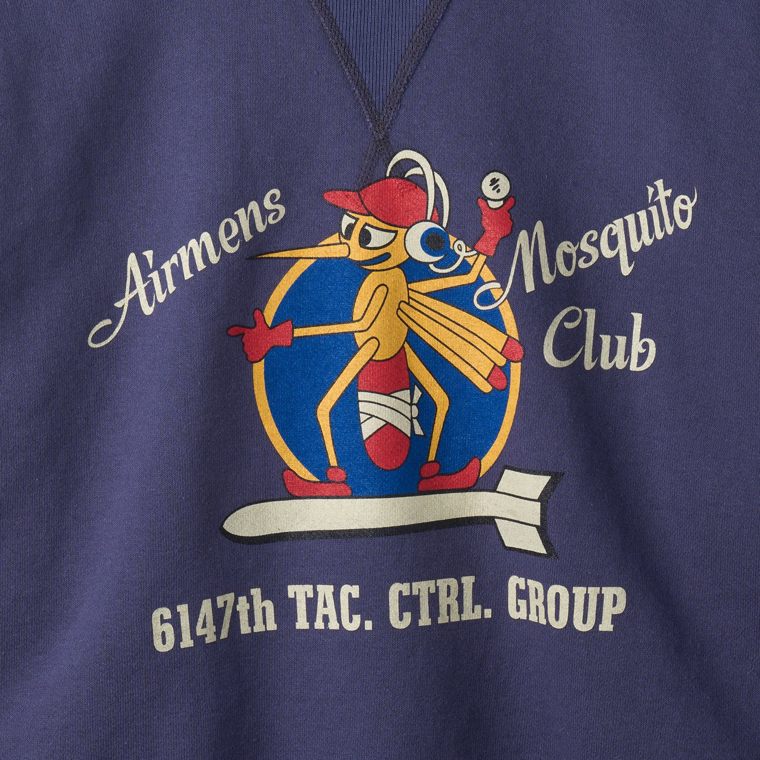 BR69632 SET-IN CREW NECK SWEAT SHIRT AIRMENS MOSQUITO CLUB - NAVY