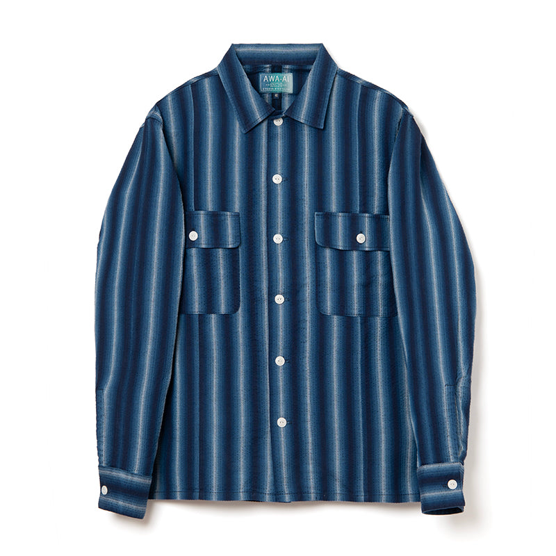 5706A Awa Shijira woven long sleeve shirt - A