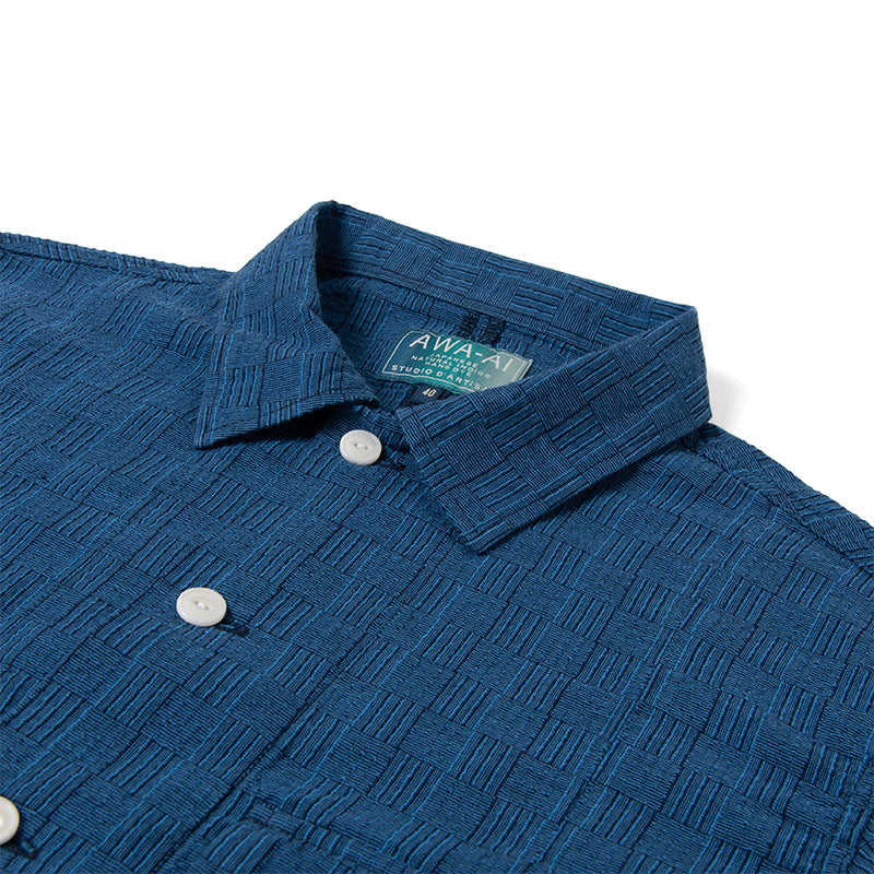 5706B Awa Shijira woven long sleeve shirt - B