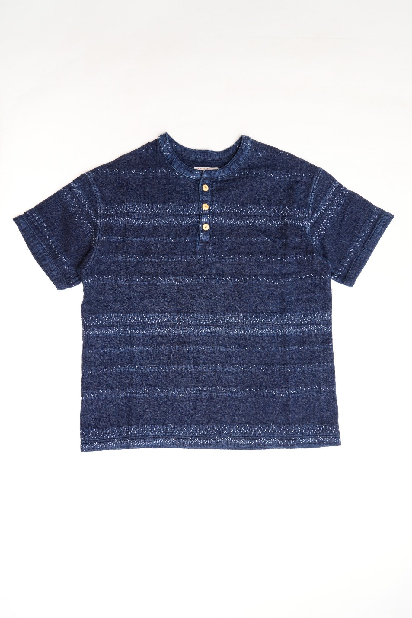 Sashiko Henry shirt - INDIGO