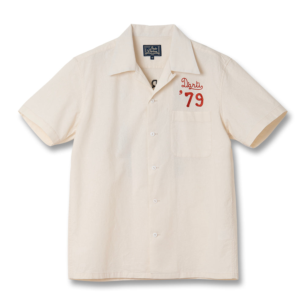 5743 EMBROIDERED BOWLING SHIRT - IVORY