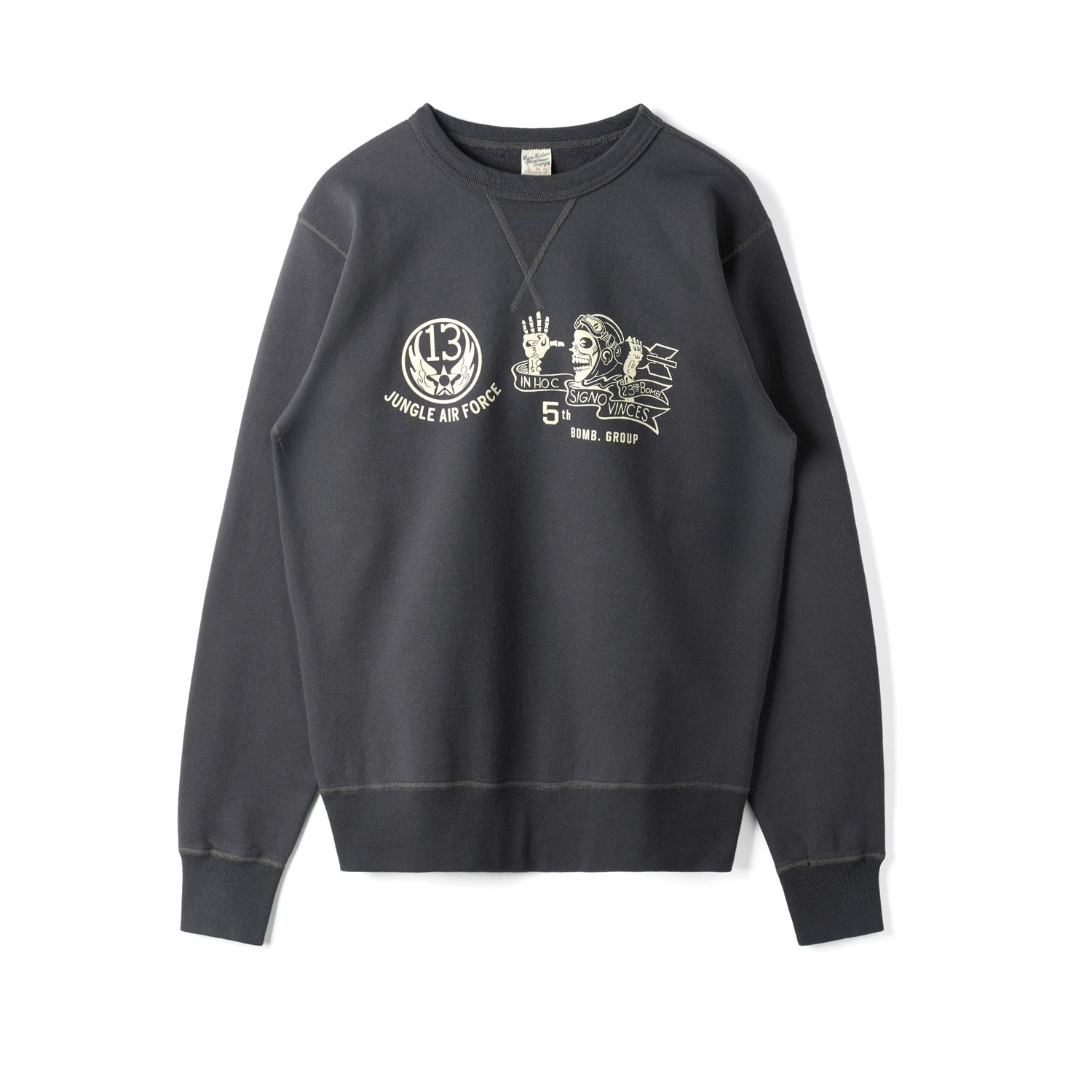 BR69693 Set-In Crew Neck Sweat Shirt 5th Bomb. Group Bomber Barons - BLACK