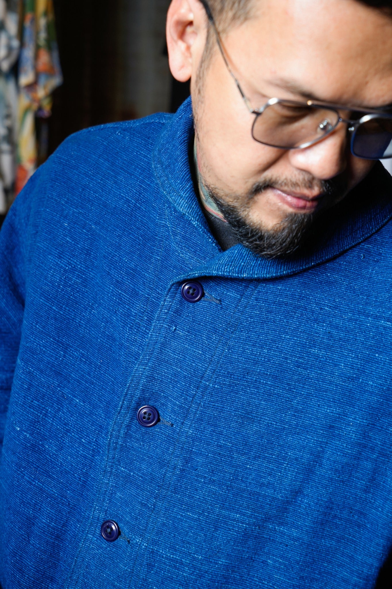 SHAW COLLAR JACKET - HANDLOOM INDIGO