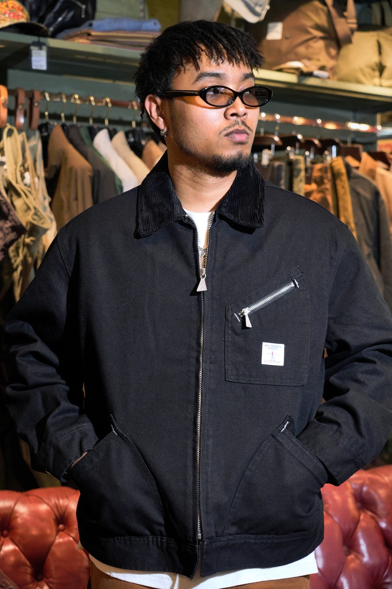 WORK SHORT JKT ROY ROGER'S WORKWEAR CANVAS SW - BLACK