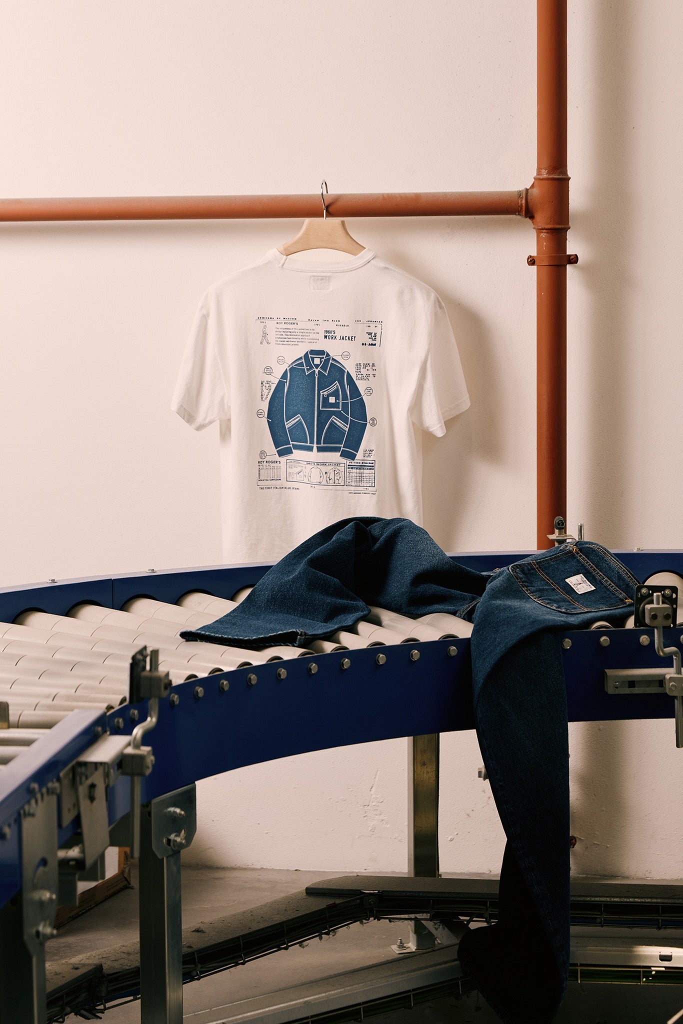 T-SHIRT ROY ROGER'S WORKWEAR JERSEY WORK JACKET - OFF WHITE