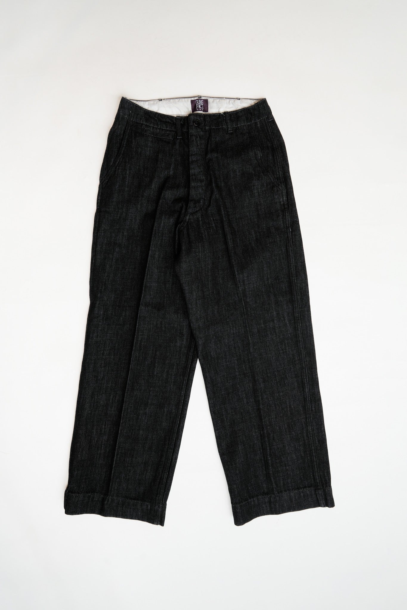 DENIM SLACKS - BLACK DENIM