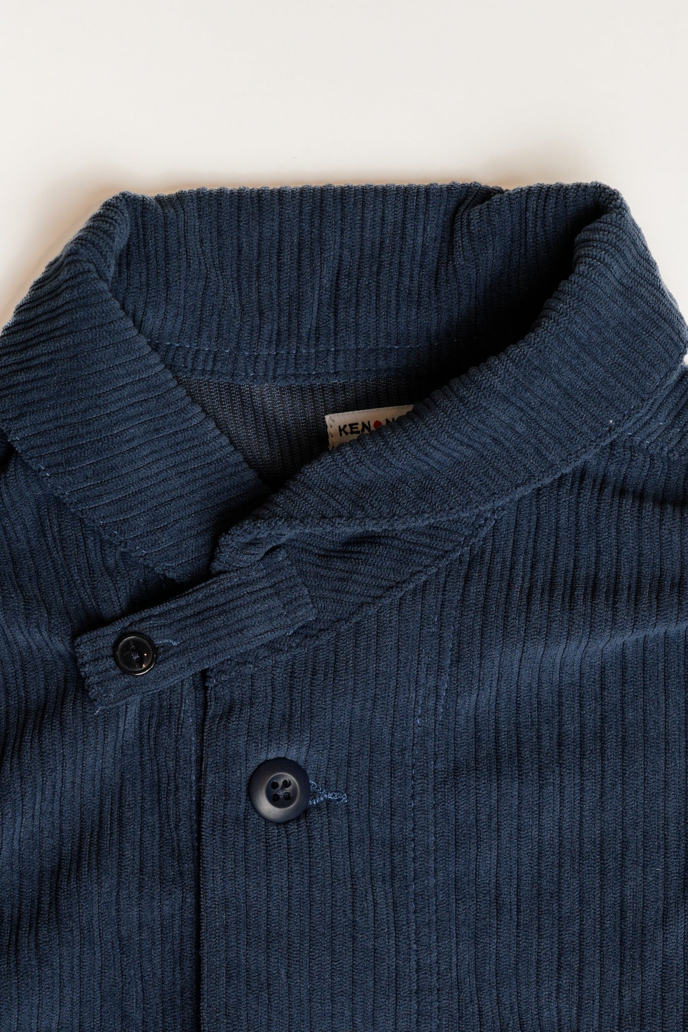 COTTON CORDUROY SHAWL COLLAR USN STYLE JACKET - NAVY