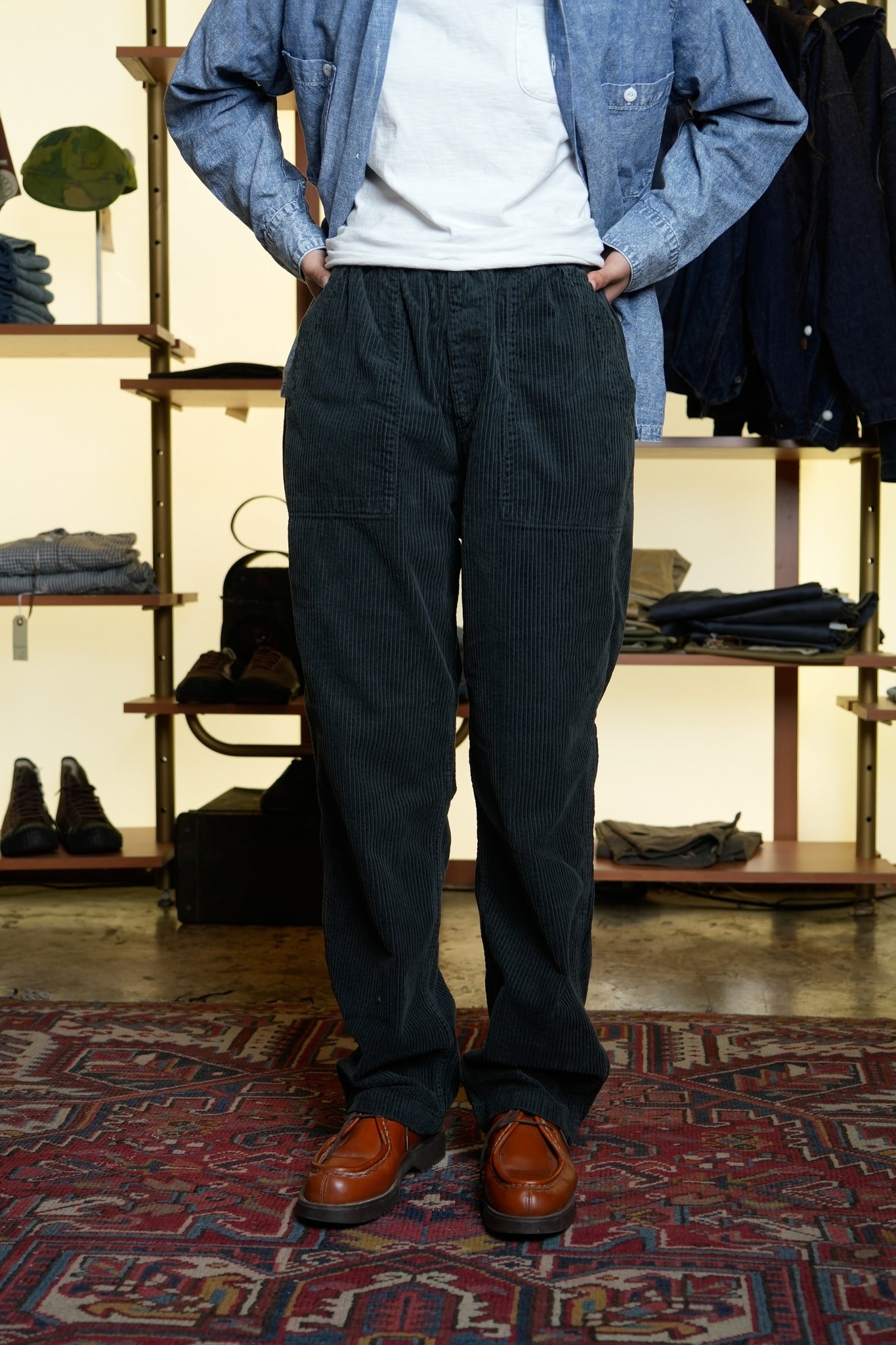 EAZY FATIGUE PANTS (9W CORDUROY) - BLACK