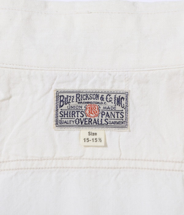 BR35857 WHITE CHAMBRAY WORK SHIRT (SHORT SLEEVE) - OFF WHITE