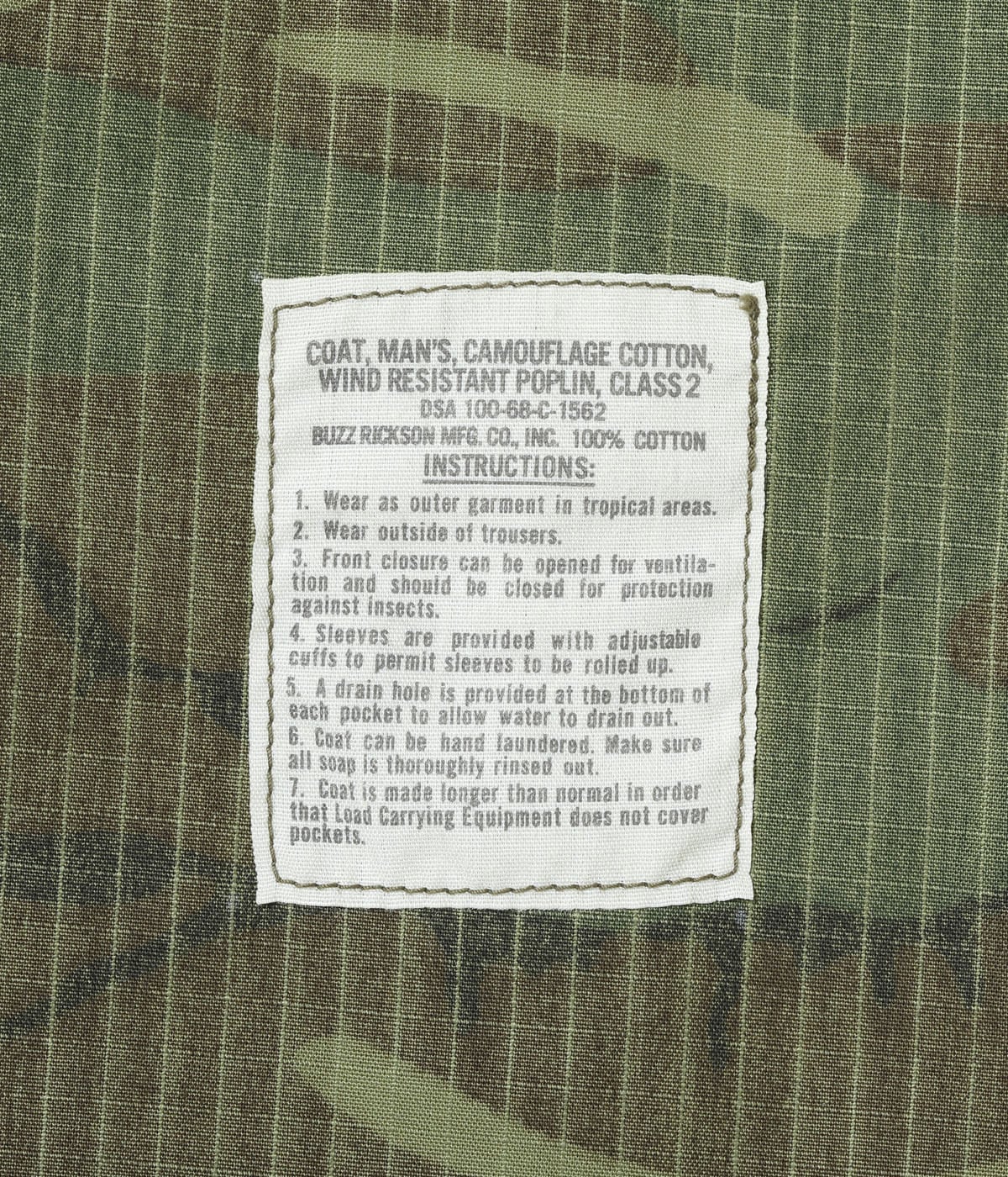 BR15691 COAT MAN'S CAMOUFLAGE COTTON WIND RESISTANT POPLIN CLASS 2 - CAMOUFLAGE
