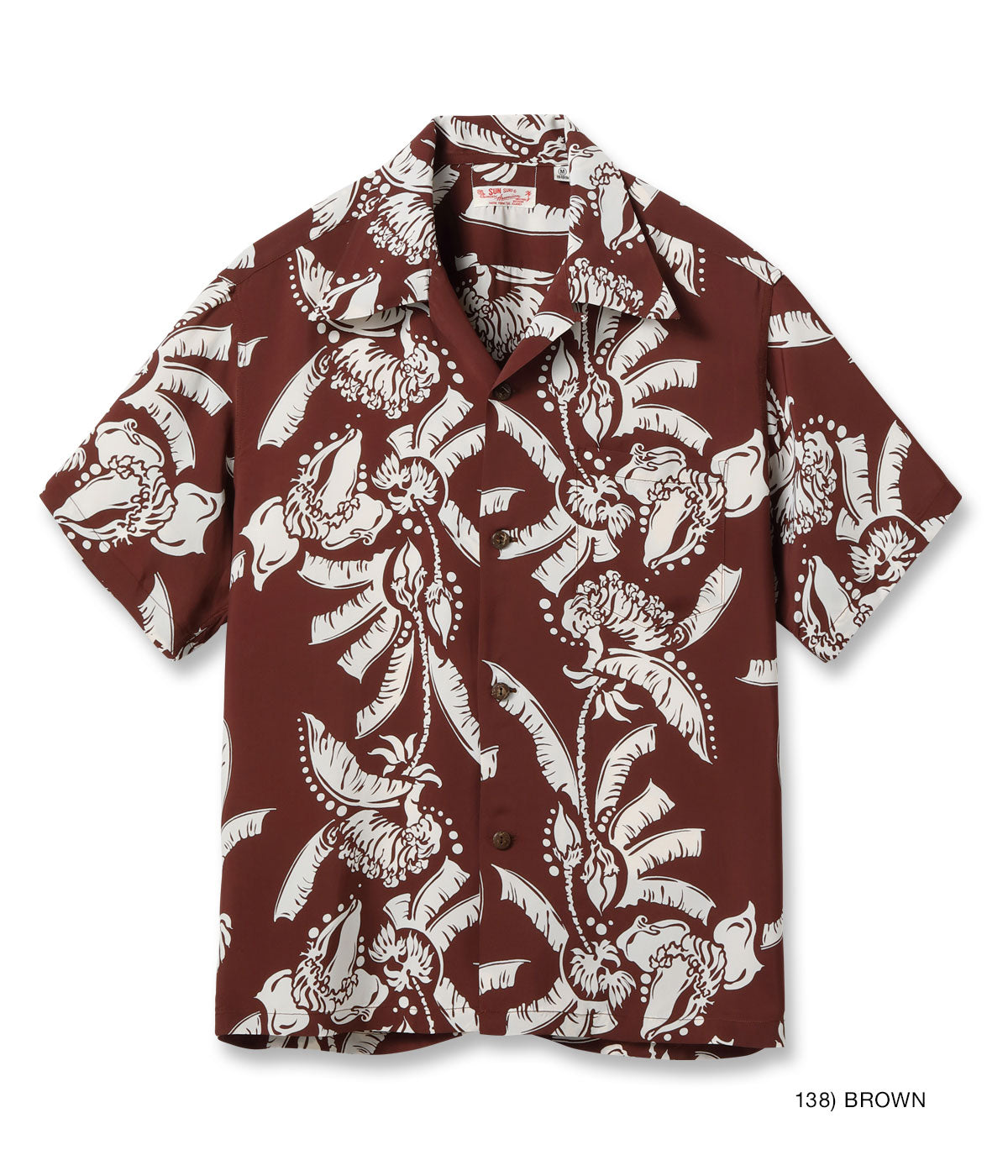 SS39421 RAYON HAWAIIAN SHIRT “HONEYSUCKLE” - BROWN