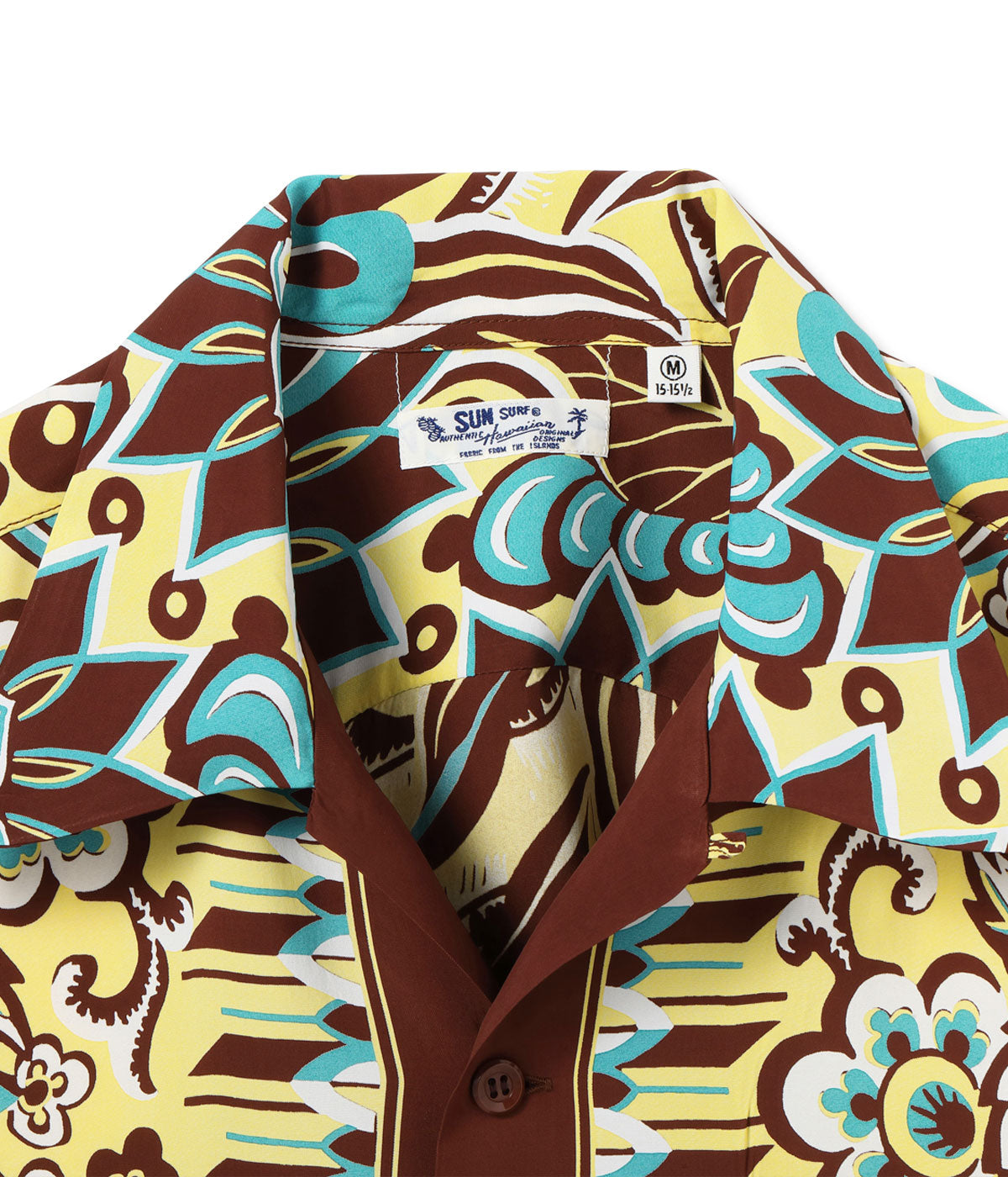 SS39430 RAYON HAWAIIAN SHIRT “FLOWER FIELD BORDER” - BROWN